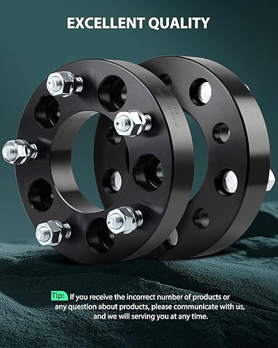 Miniatura 6 de SCITOO 2 adaptadores de rueda de 5 x 5 a 5 x 135 pulgadas de diámetro de 1.25 pulgadas, pernos de 3.429 in, espaciadores de rueda de 5 agarraderas