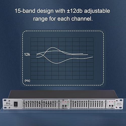Miniatura 8 de Btuty Ecualizador de 15 bandas Ecualizador de audio EQ-215 de doble canal 1U Montaje en rack Ecualizador gráfico estéreo de 2 canales Ecualizador