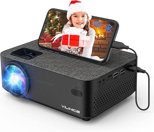 Miniatura 1 de VILINICE - Proyector WiFi mini proyector de película Bluetooth de 7500 L proyector de teléfono portátil con espejo inalámbrico compatible con 1080P