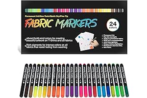 JR.WHITE Fabric Markers for Canvas Tote Bags and More - Permanent, No-Bleed,...