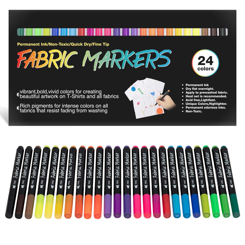 Fabric Markers Permanent for T Shirts, Canvas Bags, Clothing, No Bleed