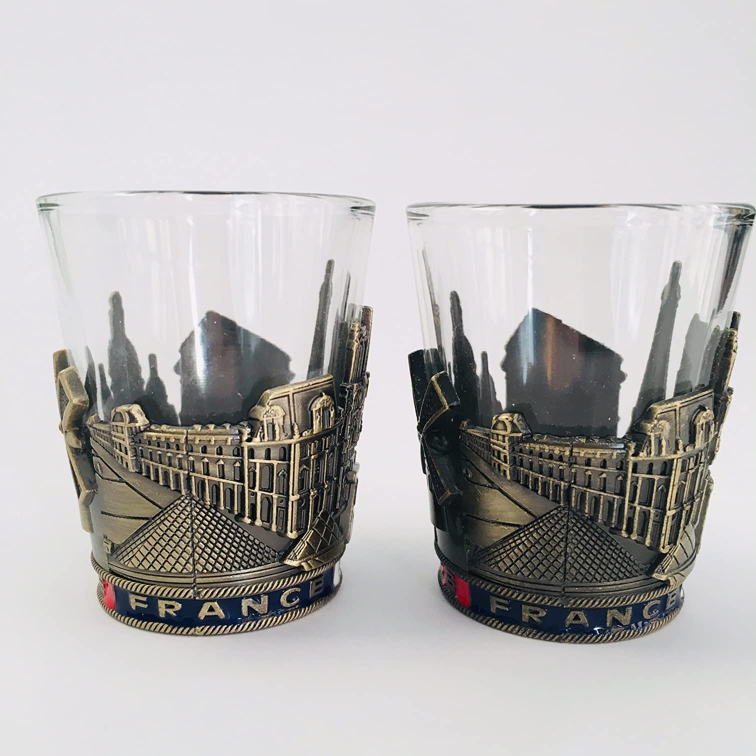 R And R Imports Paris France Design A Souvenir 1.5 Ounce Shot Glass Round Clear Single