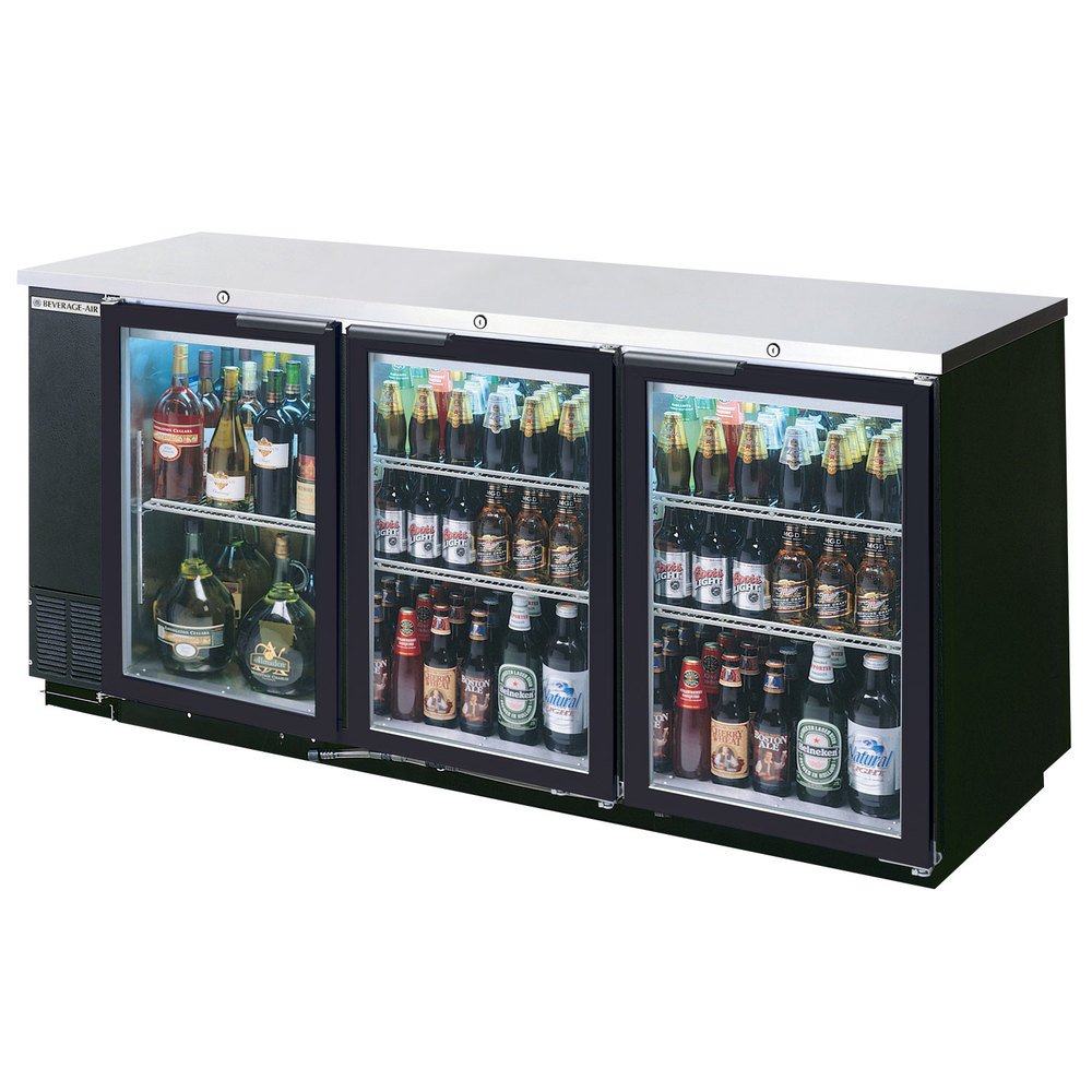 Three-Section Refrigerated Food Rated Back Bar Storage Cabinet by Beverage Air – Model BB78HC-1-FG-B