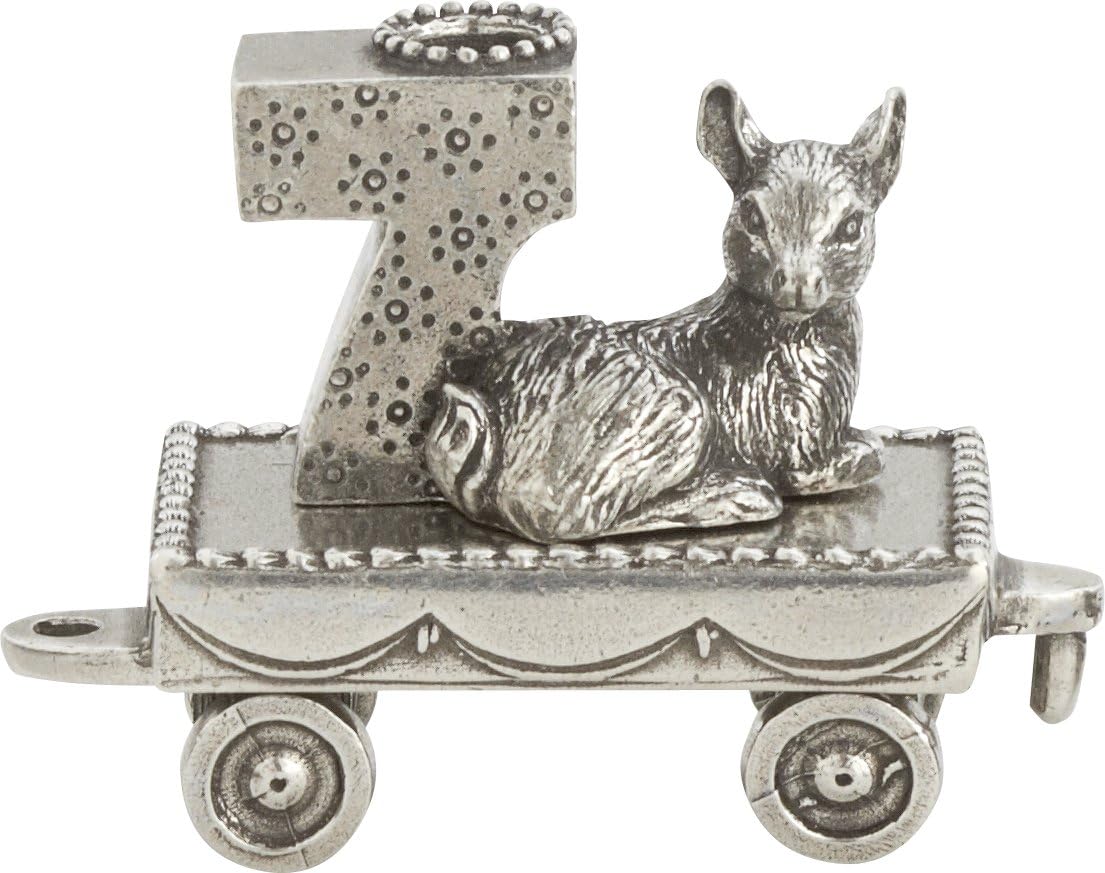 DANFORTH – Birthday Train Candleholder (5- Bunny) – Handcasted Pewter Birthday Party Decorations - Made in USA