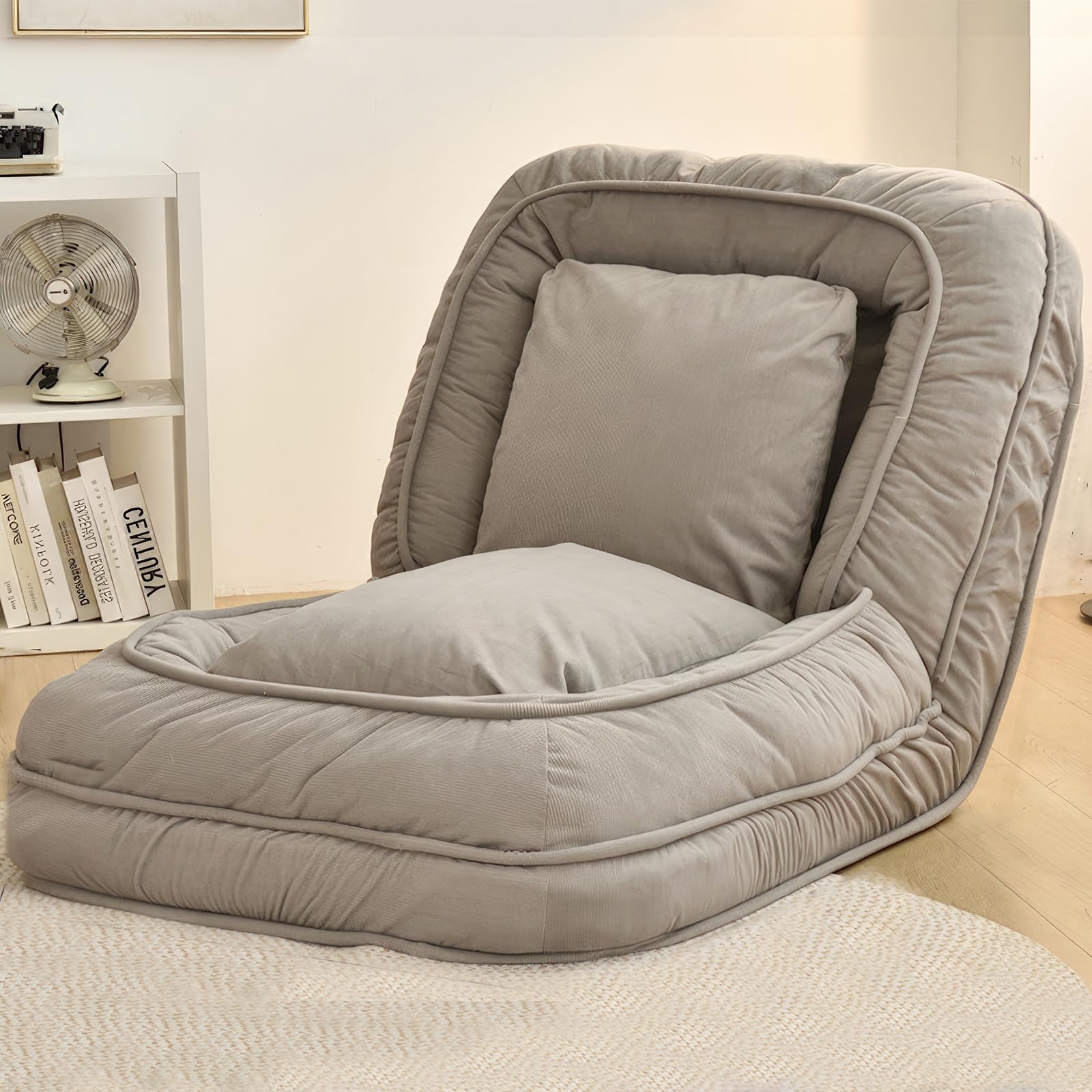 Amazon｜ソファーベッド 折り畳み フロアソファ 幅90cm 奥行90～177cm