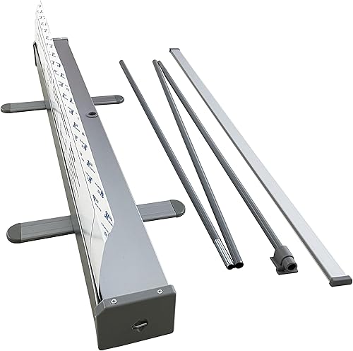 Miniatura 2 de Soporte retráctil estándar de 33.5 x 80 pulgadas para pancartas enrollable, con bolsa de lona acolchada (solo soporte)