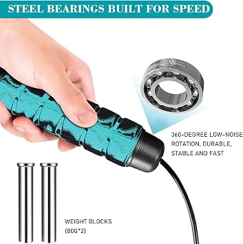 Redify Weighted Cordless Jump Rope for Fitness[Suitable for Different Ages and Levels] Ropeless Jump Rope for Boxing MMA WOD Training, BOD Rope Beachbody MBF,High Speed Rope Skipping for Narrow Space