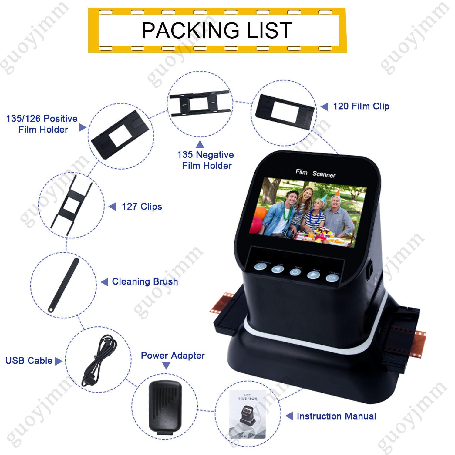 Scanner per Diapositive, Scanner per Foto da Vecchie a digitali veloci, Scanner per Diapositive da 35 mm a digitali, Scanner per Foto Negative da 22 MP, Ampio Display da 4,3" e HDMI