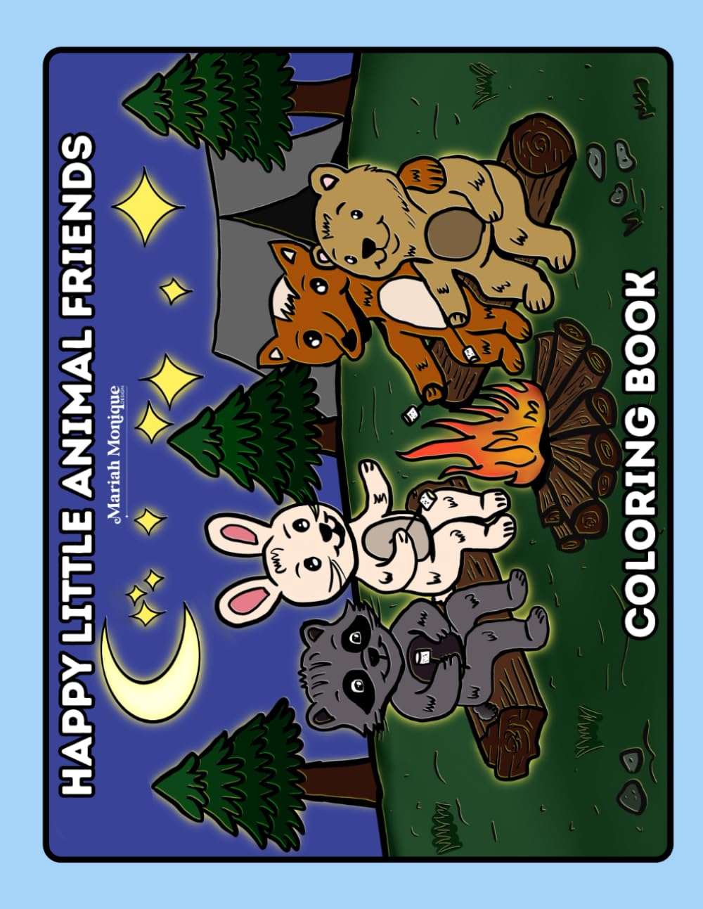 Happy Little Animal Friends Coloring Book: 20 Coloring Pages
