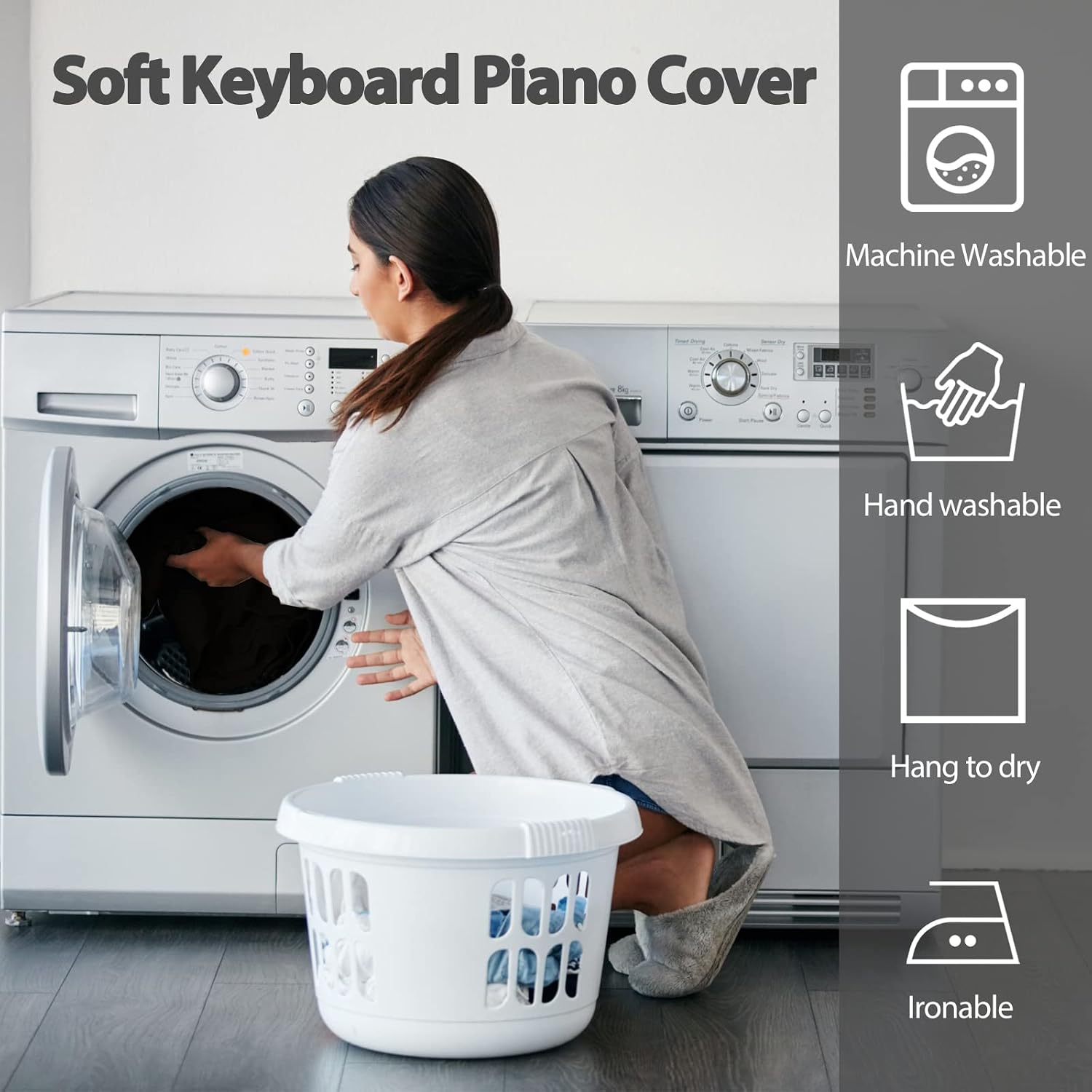 88 Keys Piano Keyboard Dust Cover -Adjustable Dust & Dirt Proof