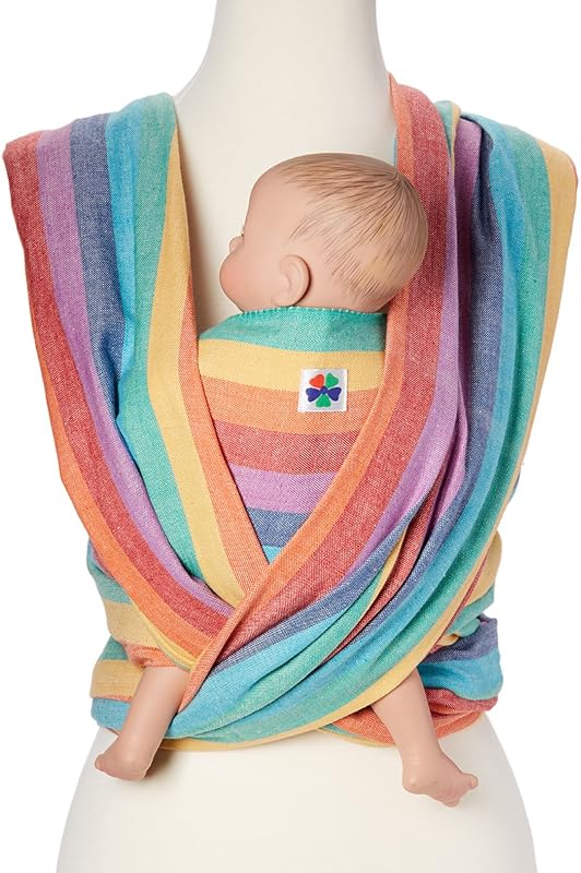 Hip Baby Wrap Woven Baby - Sling Wrap Carrier for Infants and Toddlers | Woven Baby Wrap, Sling Carrier, Ergonomic Weight Distribution, Nursing Cover, Machine Washable, 8-35 Lbs, Summer Rainbow