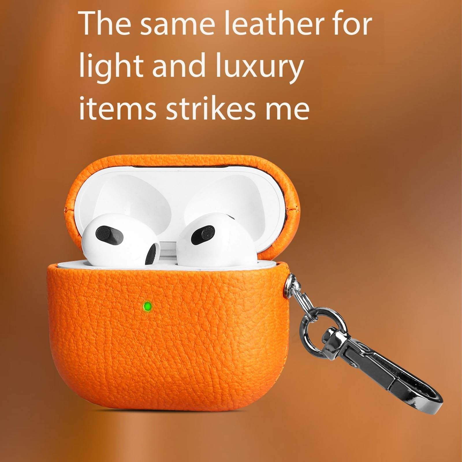 Generic Schutzhülle kompatibel mit AirPods 4/5. Generation (Farbe: Grau), Ledertextur, Schutzhülle, harte Vollabdeckung