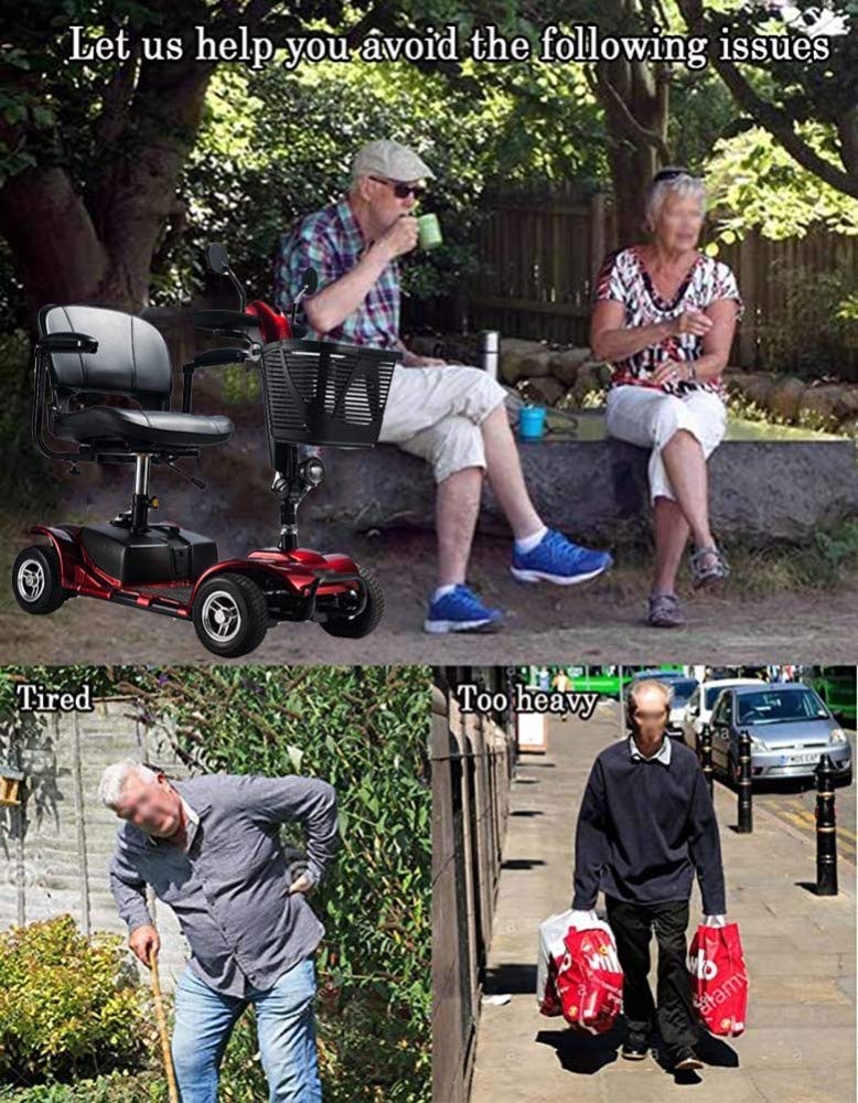 Lekki wózek inwalidzki, lekkie koła Dgpoad Skuter elektryczny dla dorosłych Skuter elektryczny do mobilności Heavy Duty Seniors Travel Scooter, składana, otwierana poręcz, siedzisko o szerokości 43