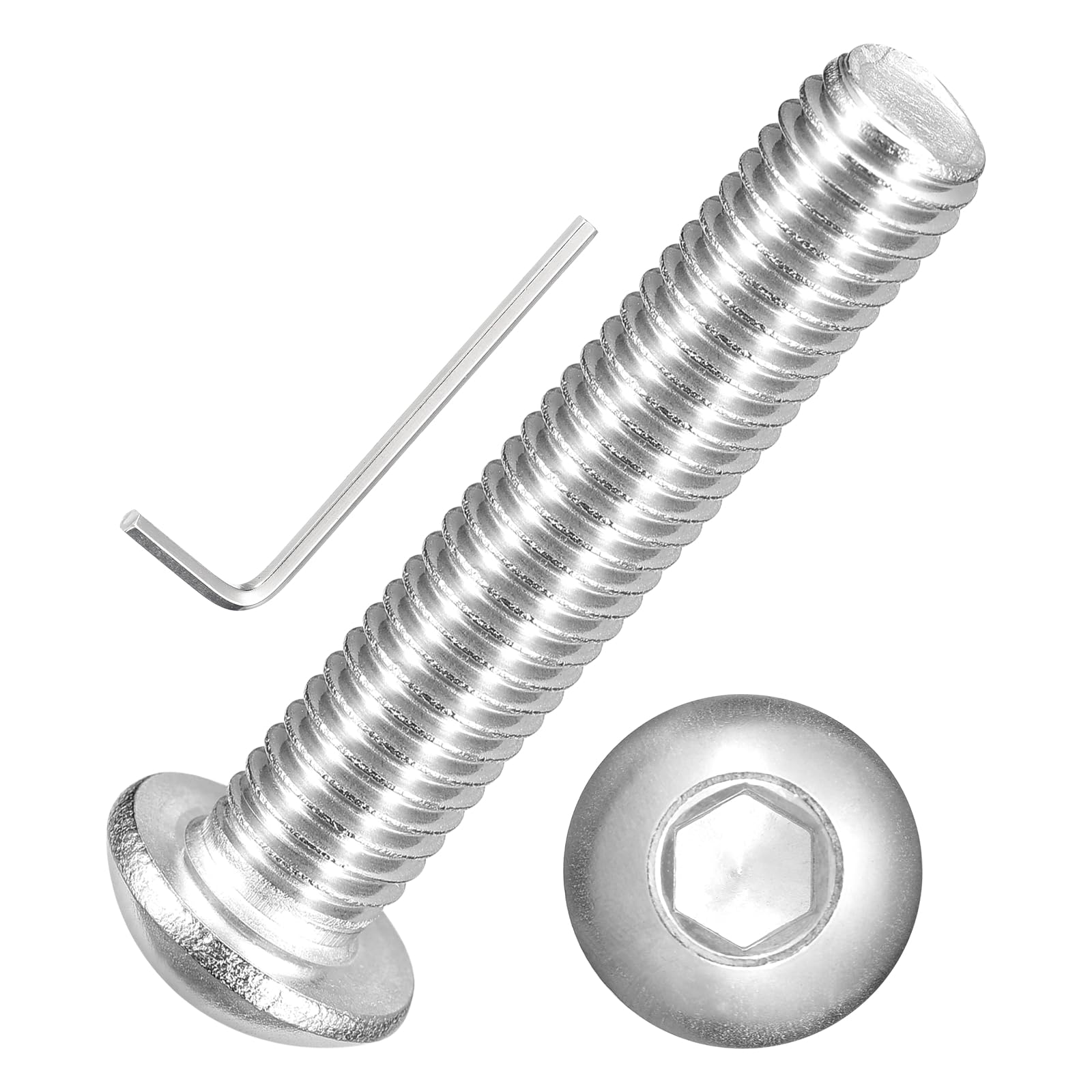 Kozelo 20pcs Button Head Socket Cap Screws - [M8-1.25x40mm] 18-8 Stainless Steel - Industrial Grade Corrosion Resistant for Kitchen, Bathroom, Outdoor Furniture & DIY Projects