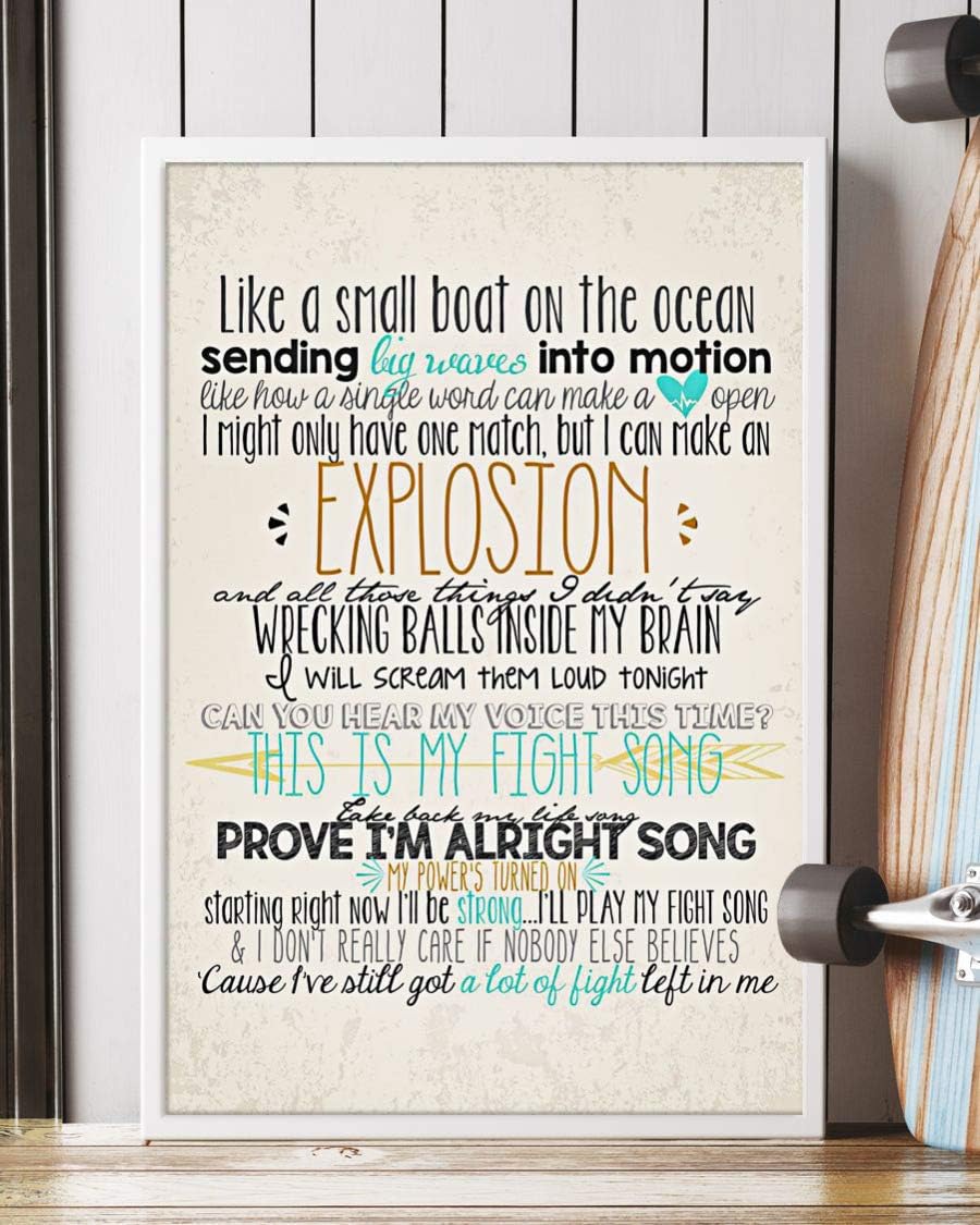 Amazon Com Trendora Decor Fight Song Song Lyrics Portrait Poster Print 16 X 24 Posters Prints trendora decor fight song song lyrics