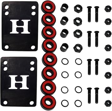 Amphetamine Skateboard Hardware Refresh Kit - ABEC 5 Bearings, Risers, 1" Hardware, Nuts
