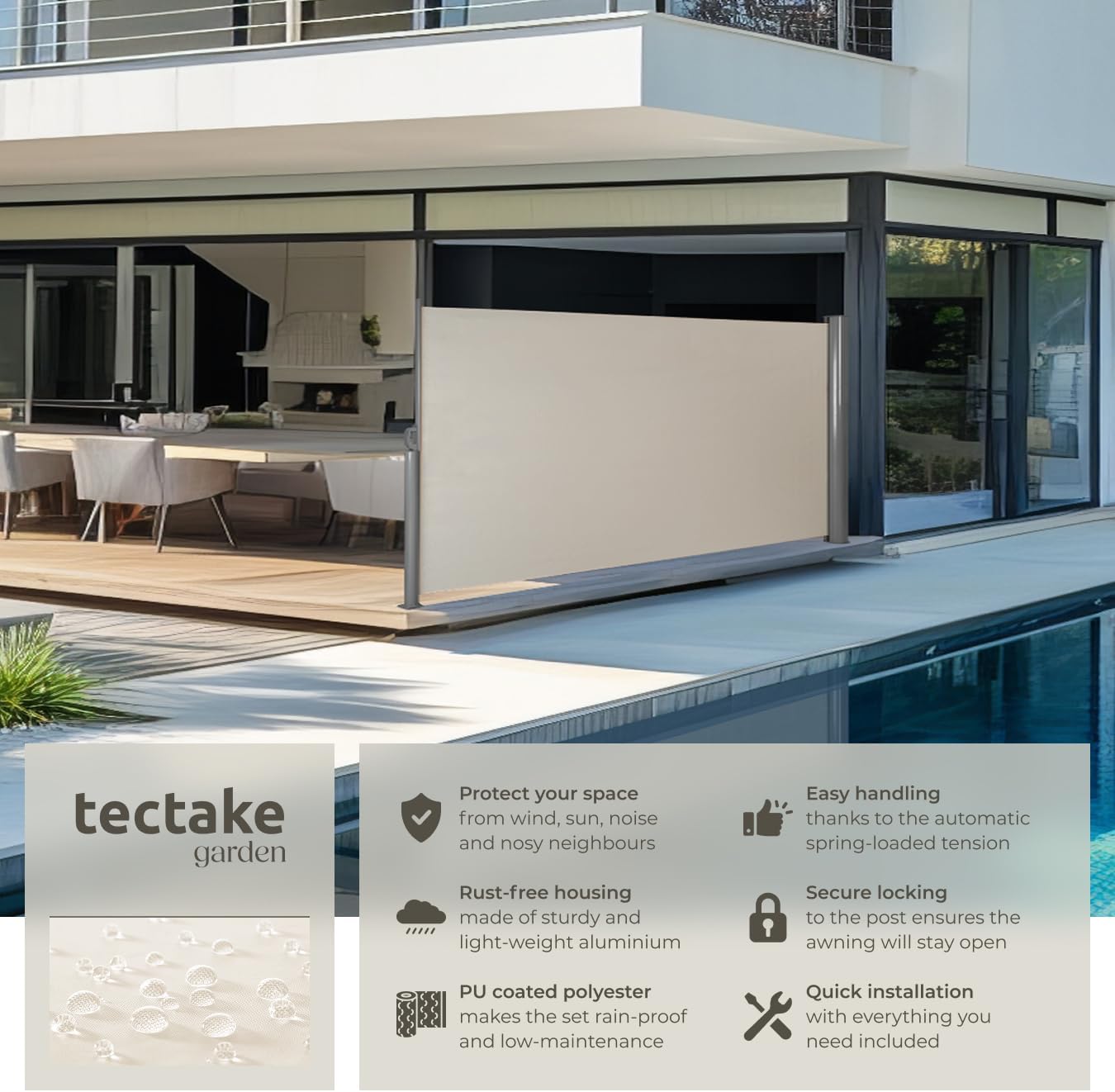 Awning installation on a patio