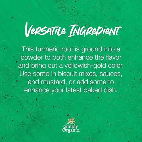 Miniatura 4 de Simply Organic Raíz de cúrcuma molida, certificada orgánica, 0.53 onzas, paquete de 6