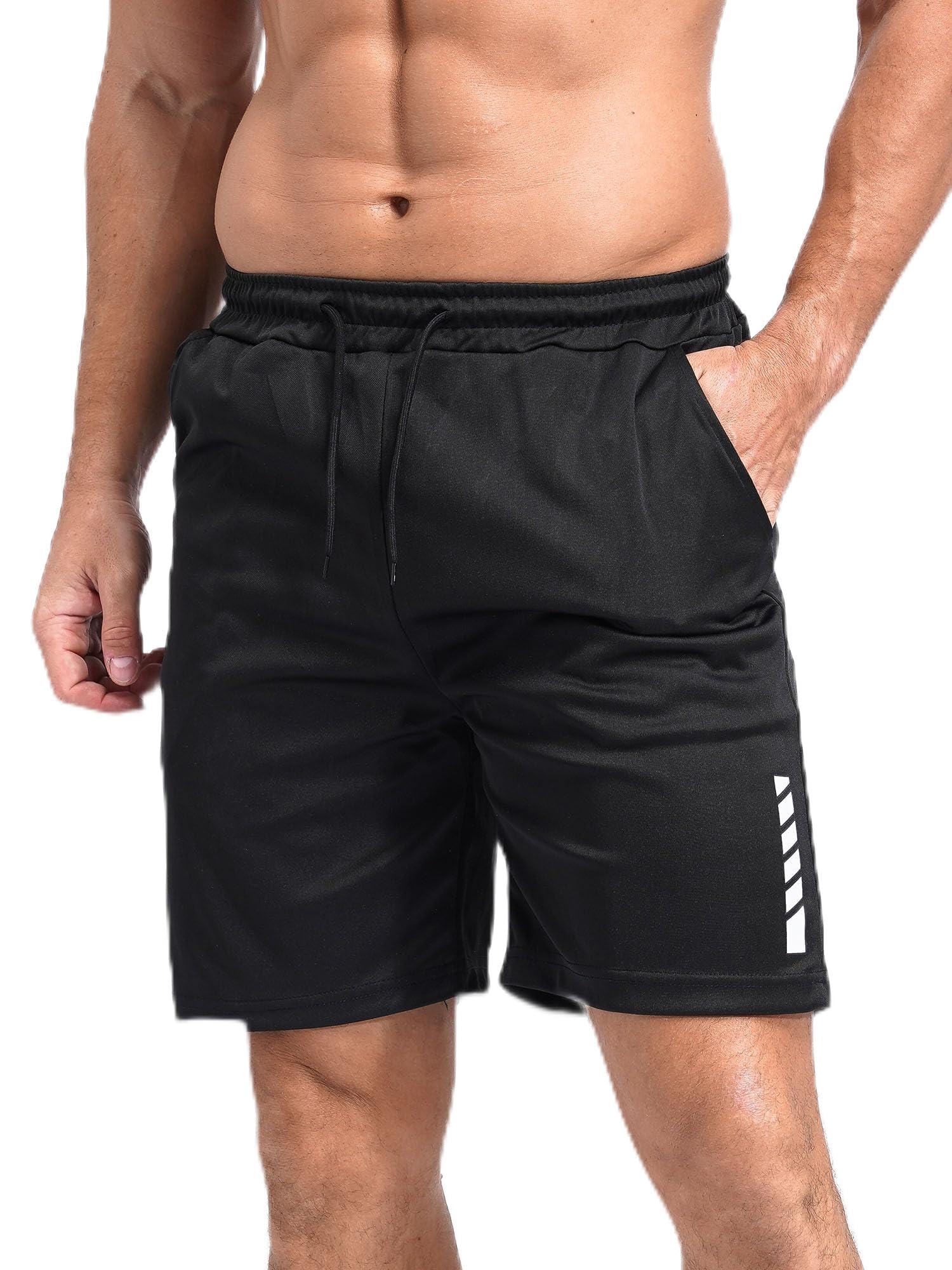 Men Athletic Shorts Athletic Gym Running Bottom Drawstring Elastic Waistband Sport Trunks
