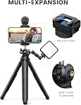 Lamicall Phone Tripod, Flexible Camera Tripod - Mini Mobile Cellphone Tripod Stand Holder, 360° Rotating Travel Smartphone Tripod Mount for Live Streaming, Cellphone, Camera