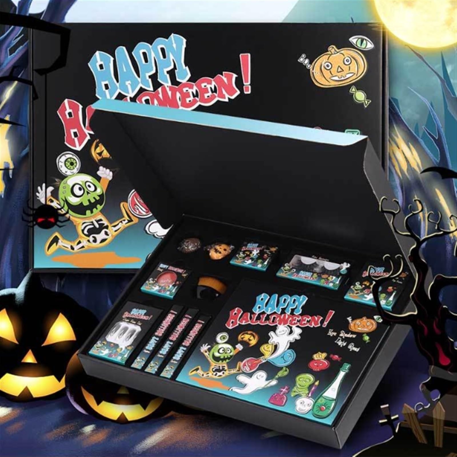 Zestaw do malowania twarzy Zestaw do makijażu na Halloween, zestaw do konturowania cieni do powiek w błyszczyku do ust, malowanie ciała do makijażu scenicznego Makijaż na Halloween i Boże Narodzenie