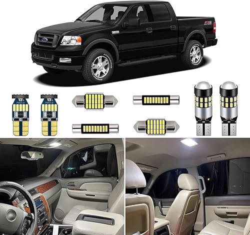Kit de 11 luces LED interiores blancas para Ford F150 F-150 2004 2005 2006 2007 2008 superbrillantes 6000K bombillas LED interiores + herramienta de
