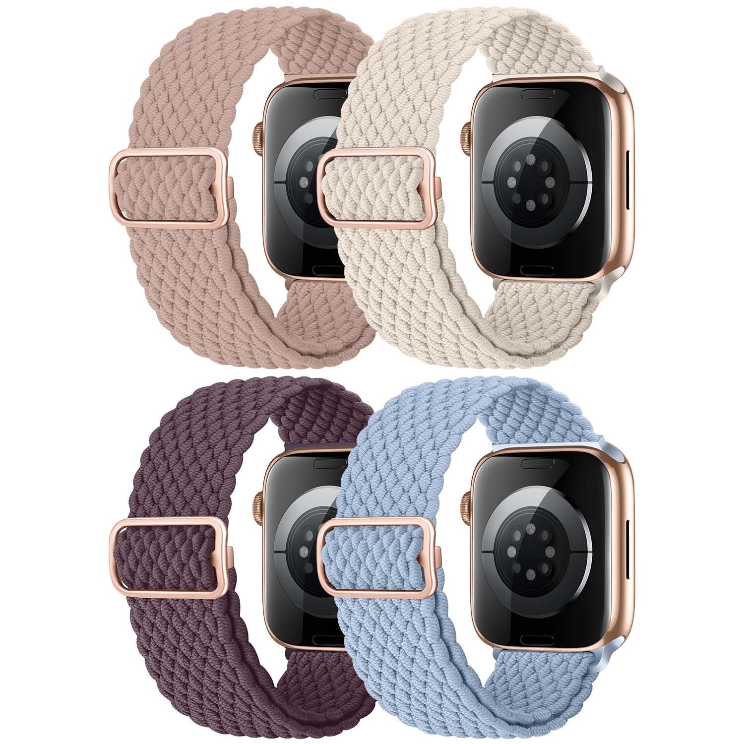 Stretchy Solo Loop Adjustable Bands: Solo Loop Band Compatible with Apple Watch Band 38mm 40mm 41mm 42mm 44mm 45mm 49mm, Women Men Elastic Braided Nylon Straps Ultra iWatch Series SE 8 7 6 5 4 3 2 1