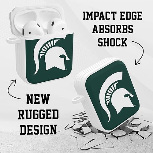 Miniatura 3 de AFFINITY BANDS Michigan State Spartans HDX - Funda con nombre personalizado compatible con Apple AirPods Gen 1 y 2 (clásico)