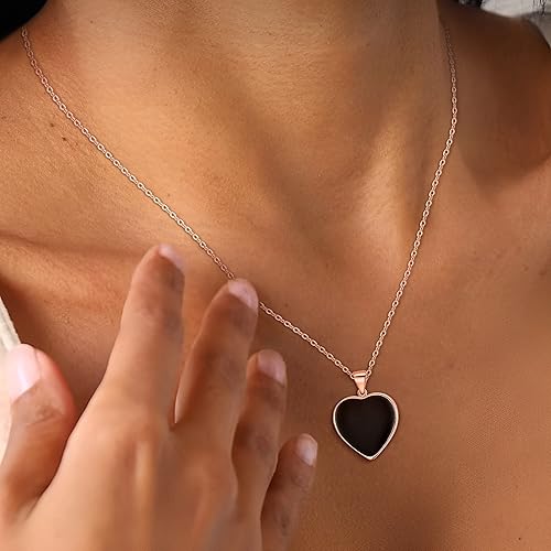Miniatura 4 de Flyonce Juego de joyas de San Valentín para mujer, juego de joyas de corazón para mujer, collar con colgante de corazón, conjunto de aretes