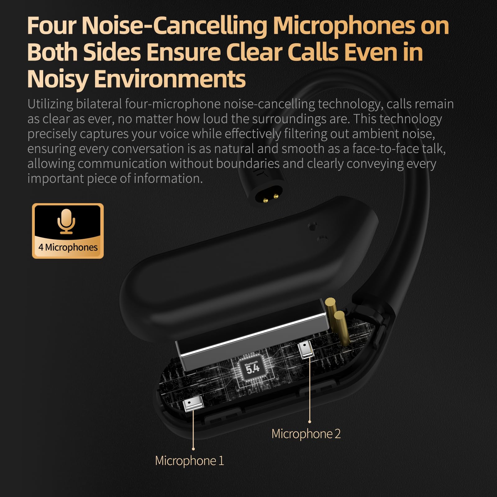 KZ AN01 5.4 Modulo Bluetooth, adattatore gancio auricolare, convertitore wireless, suono HiFi, cancellazione rumore, audio LDAC, modalità trasparenza, pin C