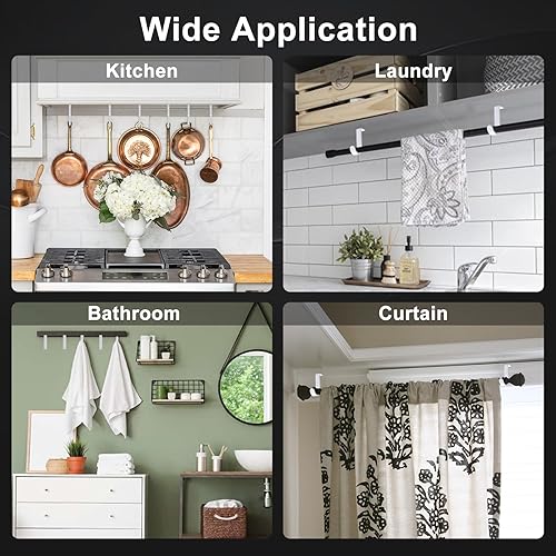 Miniatura 6 de OwnMy 4 soportes de barra de armario resistentes de 1 a 1.5 pulgadas, soportes redondos para barra de armario, soporte de poste de barra, soportes