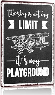 Aircraft Airplane Lovers Pilot Flight Attendant Metal Decor Sign for Lounge Aviation Room Garage Man Cave Bar Decorations, Aircraft Airplane Lover Pilot Attendant Aviation Gifts, It's My Playground
