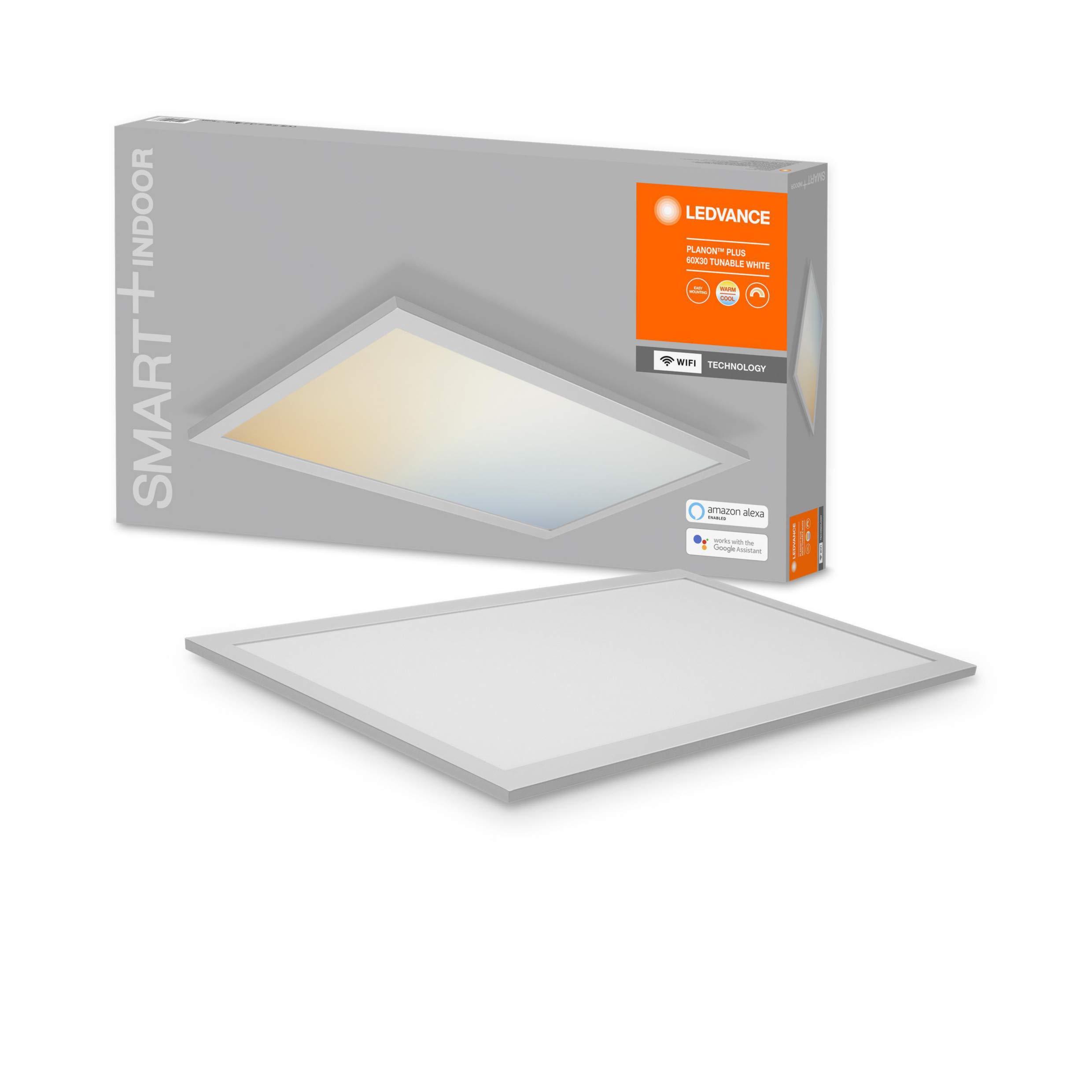 Ledvance Panneau lumineux LED intelligent avec technologie WiFi pour l'intérieur, couleur de la lumière variable (3000-6500K), 60cm x 30cm, compatible avec Google et Alexa, SMART+ PLANON PLUS TW