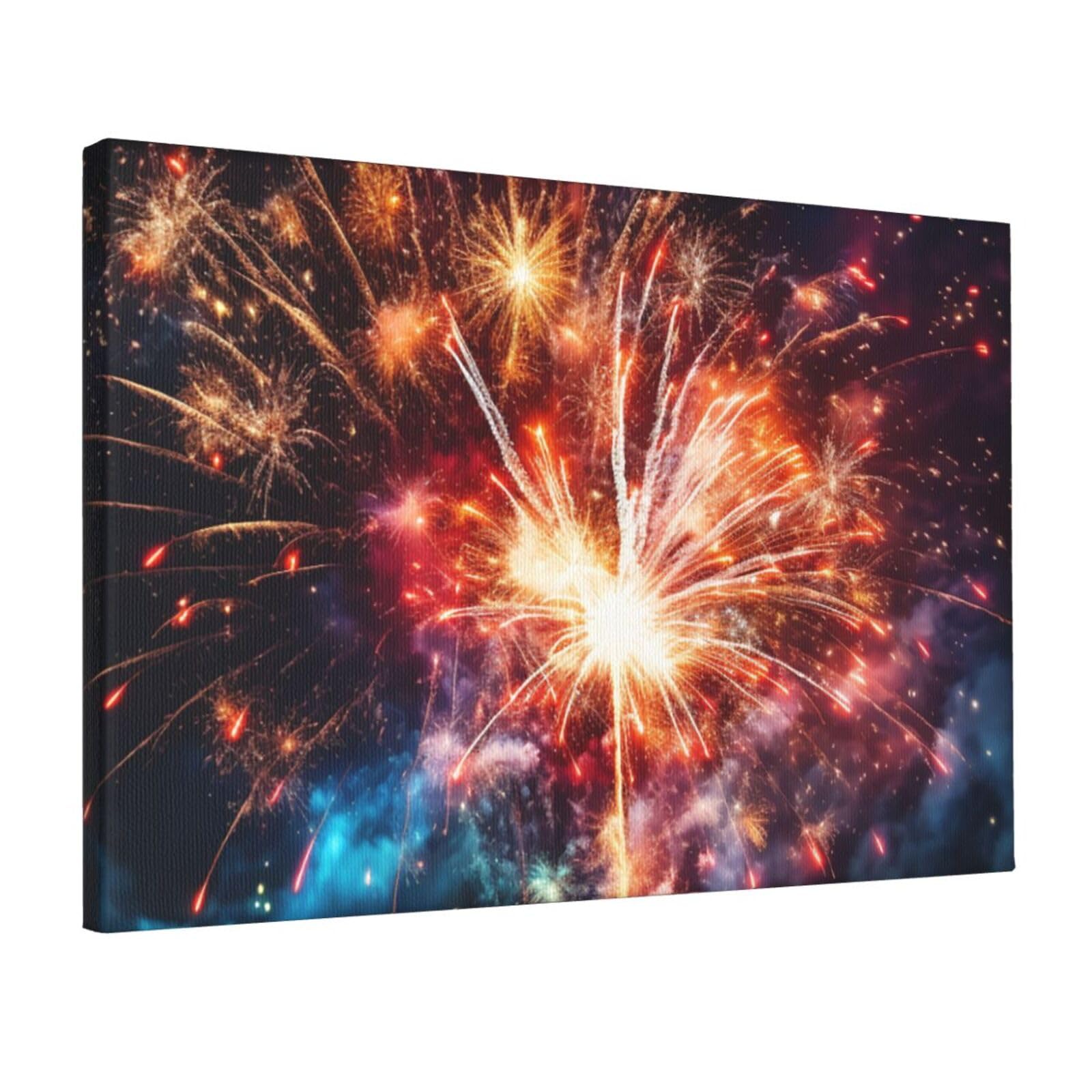 Canvas Wall Art for Living Room Wall Decor 12"x18" Modern Artwork Painting Pictures Hanging Canvas Prints Explosion Firework Aesthetic Wall Art for Bedroom Bathroom Office Wallart Decor