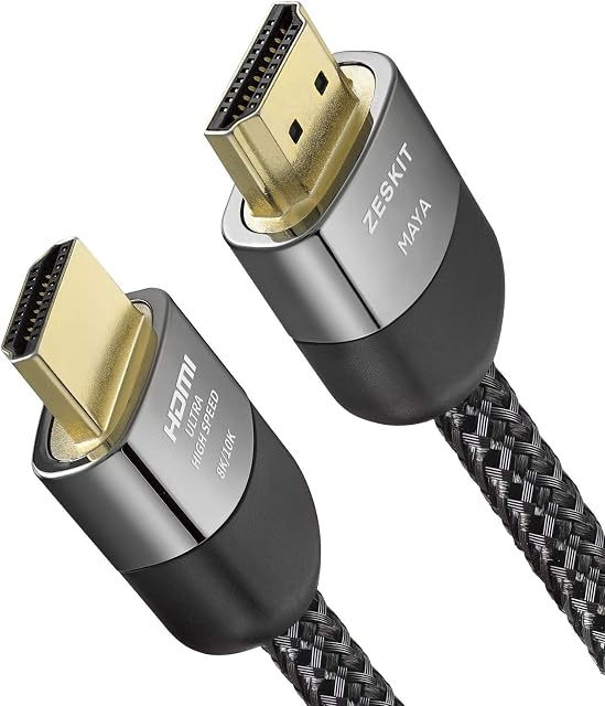 Zeskit Maya 8K 48Gbps Certified Ultra High Speed HDMI Cable 3ft, 4K120 8K60 144Hz eARC HDR HDCP 2.2 2.3 Compatible with Dolby Vision Apple TV 4K Roku Sony LG Samsung Xbox Series X RTX 3080 PS4 PS5