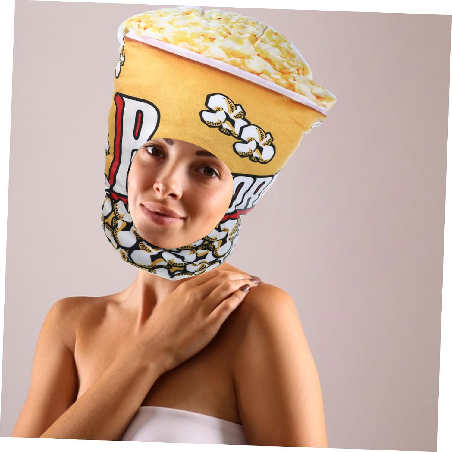 1Set Popcorn Hat Costume Funny Cartoon Snack Caps for Photo Props for Parties and Events Comfortable and Safe Material Unique Present Idea for Friends and Family
