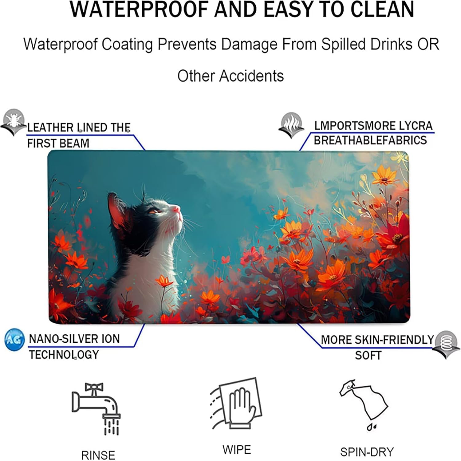 赤 マウスパッド ゲーミングマウスパッド 大型 1200x600x3mm デスクマットと 防水滑り止 めゴム 底 レーザー&amp;