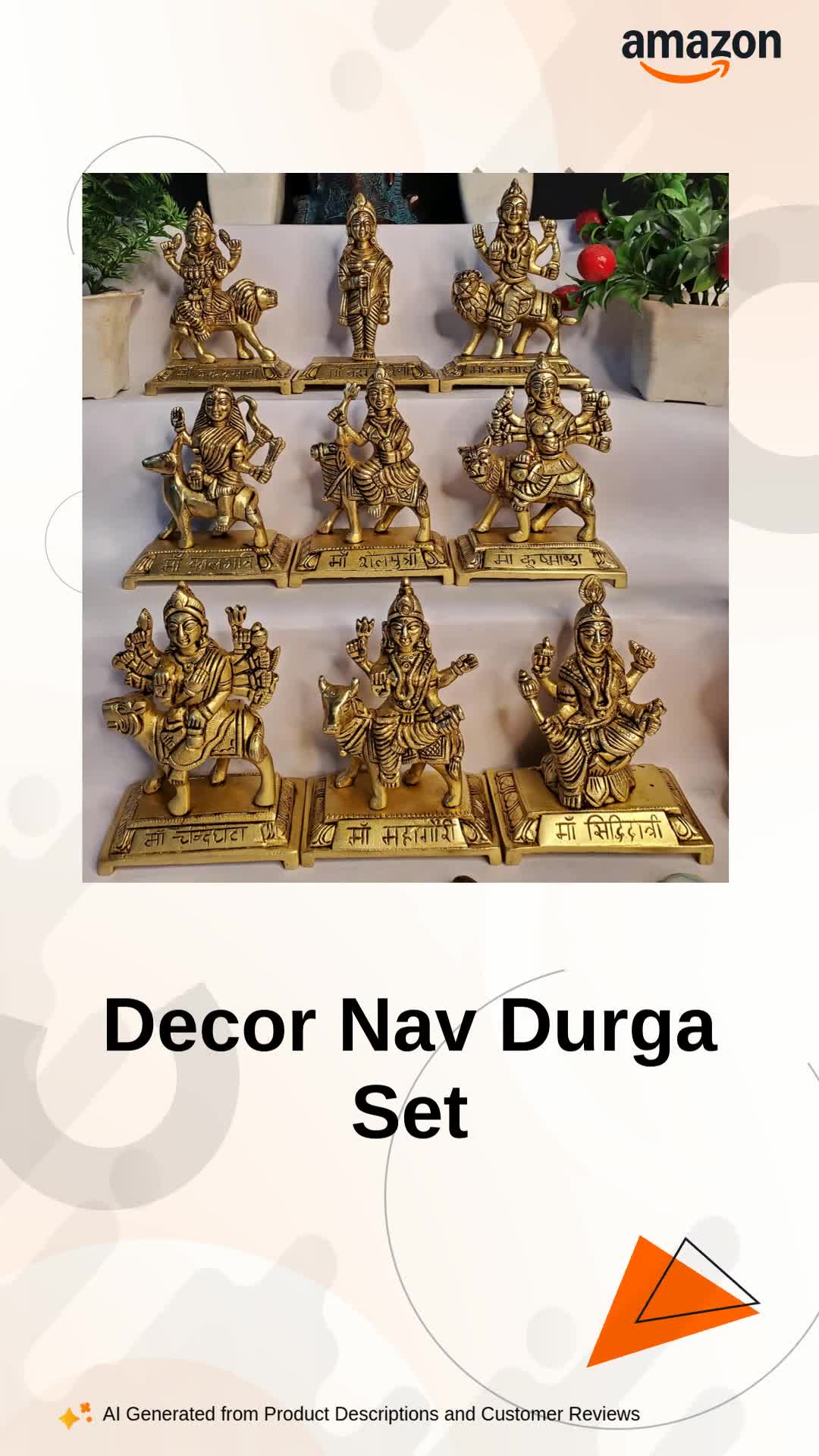 Buy Decor buying Brass Nav Durga Idol Set of 9 pcs Statue, Maa