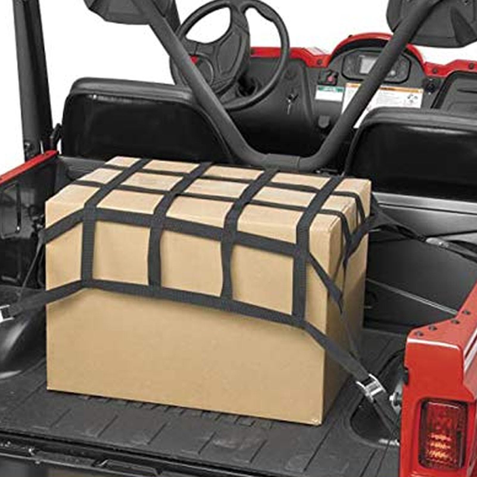 AUNMAS LKW-Ladeflächen-Gepäcknetz, Polyester, Verstellbares Bungee-Gepäcknetz, 1100 Pfund Tragfähigkeit mit 4 Haken, Netz-Organizer für Pickup-Anhänger, SUV, UTV, Dachträger-Aufbewahrung (66" x 50")