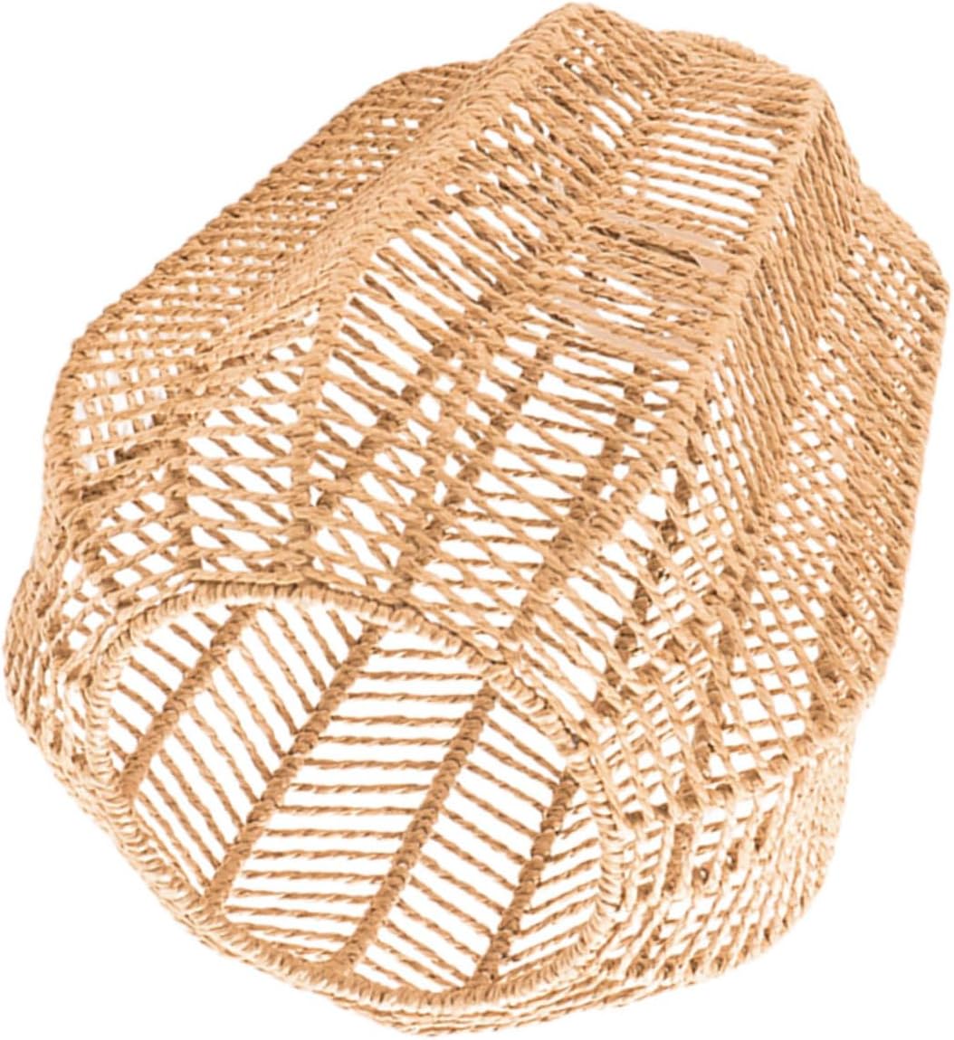 Artibetter Woven Lampshade Rattan Pendant Light Retro Decorative Lampshade for Home