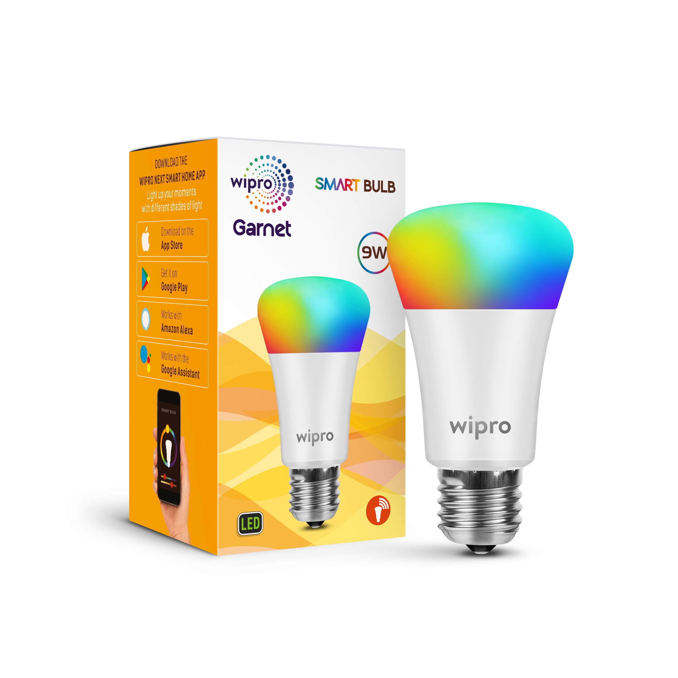 Wipro WiFi Enabled Smart LED Bulb E27 9-Watt (16 Million Colors + Warm White/Neutral White/White) (Compatible with Amazon Alexa and Google Assistant) (NS9310)-image-5