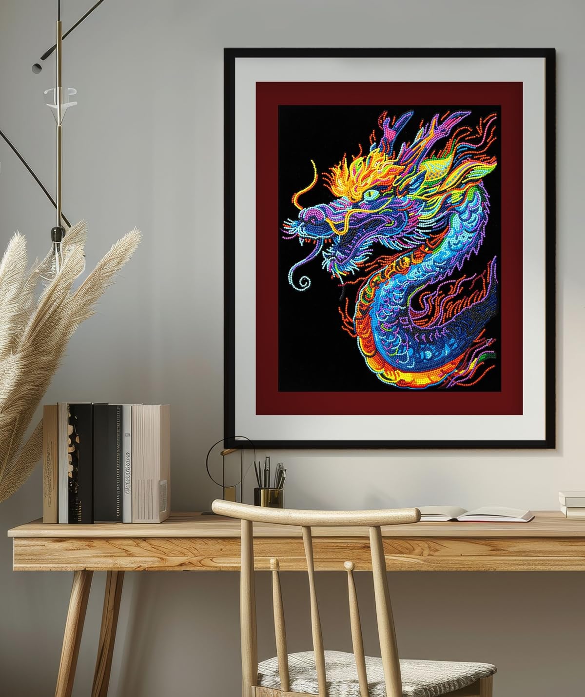 DIAMOND DOTZ Neon Flock Dragon zestaw do malowania diamentami dla dorosłych