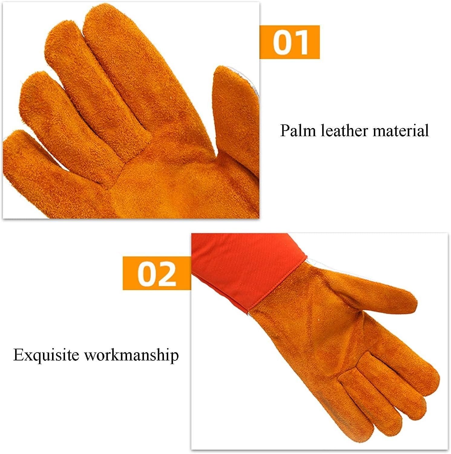 PIWINE Gartenhandschuhe, schnittfeste Handschuhe, feuerfeste Handschuhe, Kraft-Aluminiumfolie, hochtemperaturbeständige Schweißhandschuhe for Metallurgie, Herd, Grill