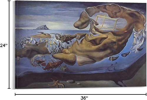 Vista 201 de 40 pinturas famosas de Dali - Salvador Dalí - El Ángelus arquitectónico del mijo - Póster artístico en lienzo y arte de pared, póster moderno