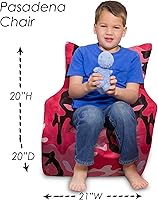 Vista 107 de Posh Creations Puf estructurado cómodo para jugar, leer y ver la televisión, Malibu Lounge, tela de lona para colorear, criaturas