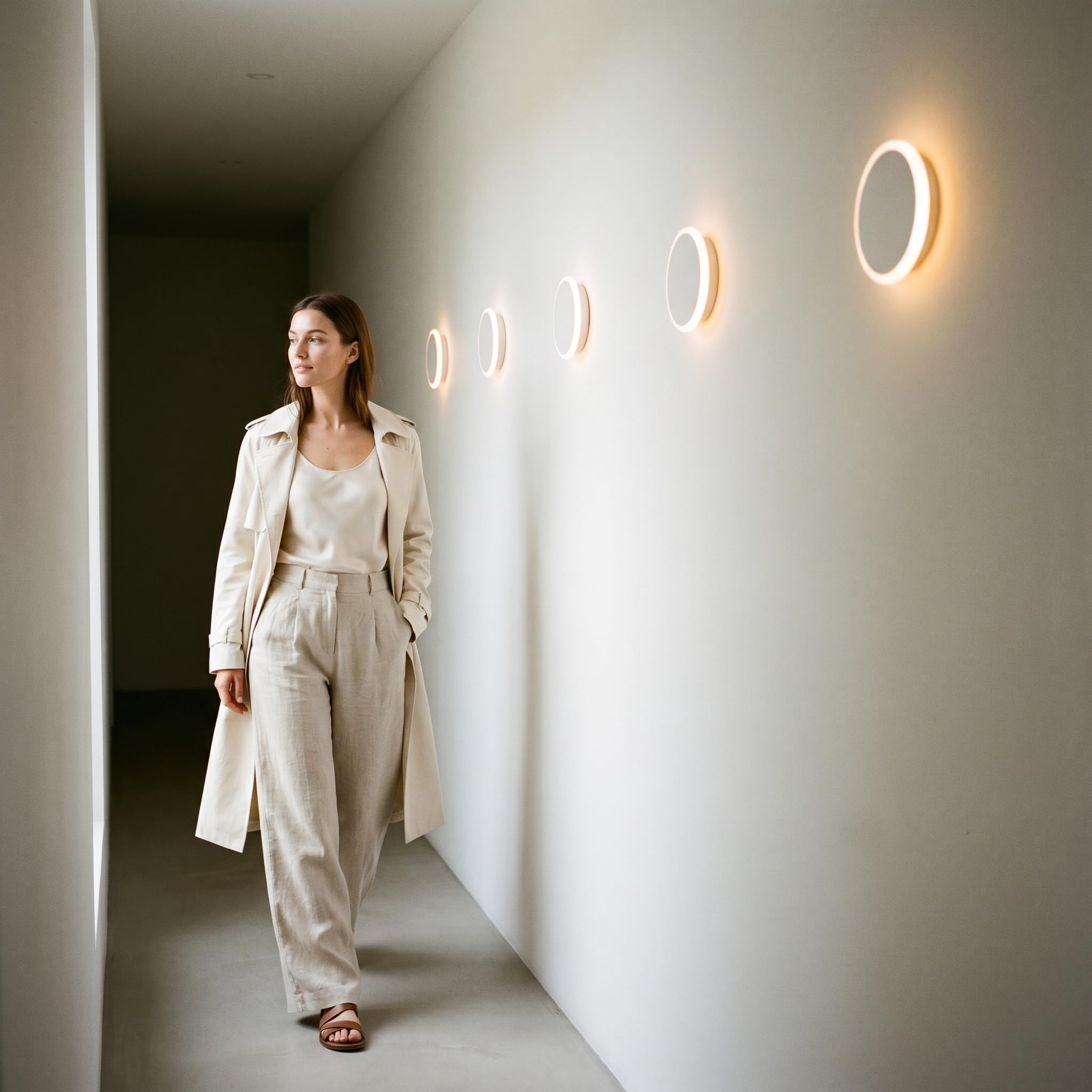 BARCELONA LED Applique da parete LED in gesso bianco “Lune” 2,5W luce calda 2700K, piccola lampada muro moderna stile nordico verniciabile, illuminazione indiretta per soggiorno camera hotel IP20