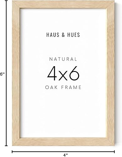 Miniatura 7 de HAUS AND HUES - Portarretratos de madera de 4 x 6 pulgadas, 1 marco de madera natural de 4 x 6, portarretratos beige de 4 x 6 para pared, marco de