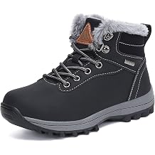 Mishansha Boys Girls Winter Snow Boots Waterproof Kids Hiking Boots Cold Weather Outdoor Fur Lined Warm Walking Boot Shoes