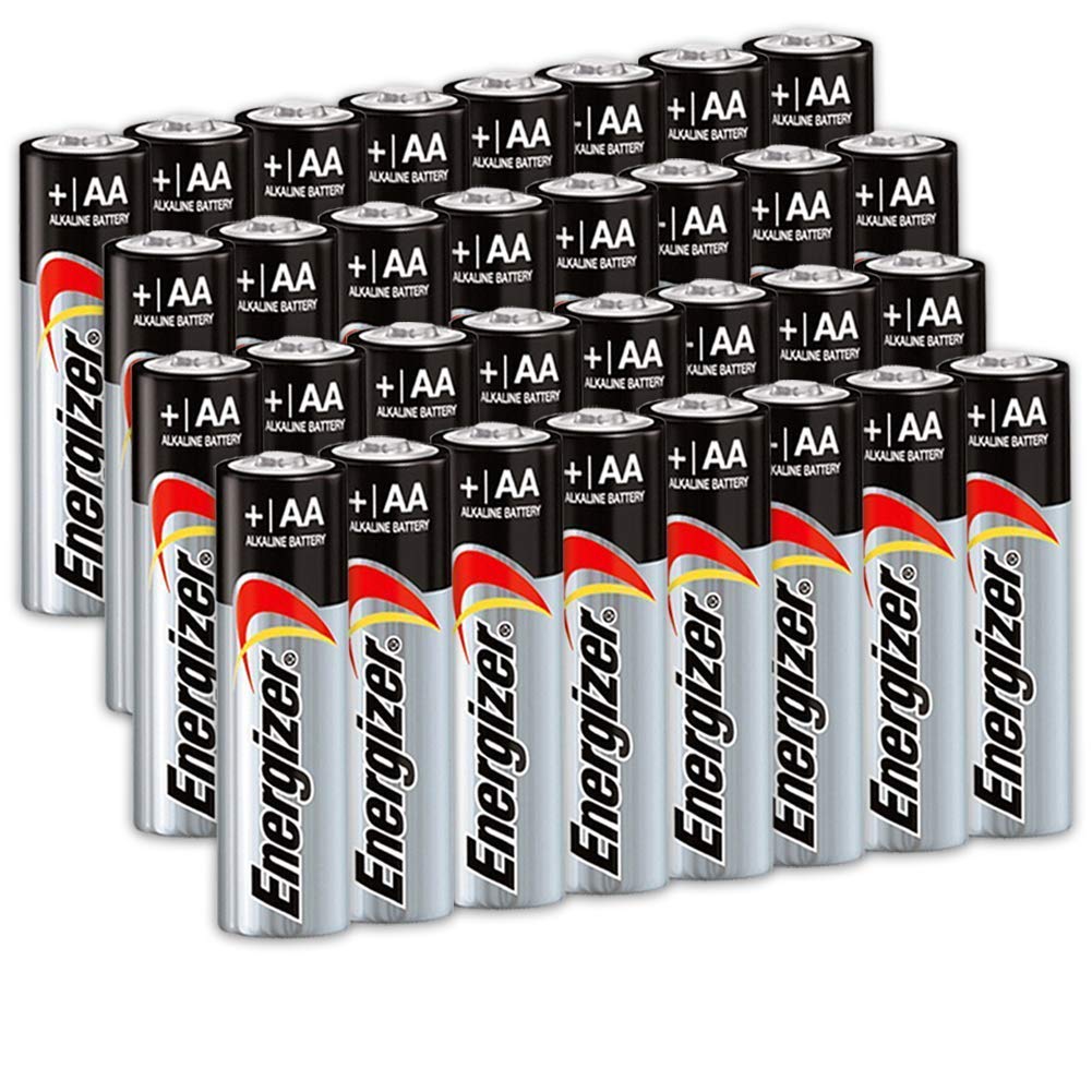 Pilas Energizer AA Alcalinas - Pack De 32 Unidades, Larga Duración, Resistentes A Fugas, Hasta 10 Años De Vida útil