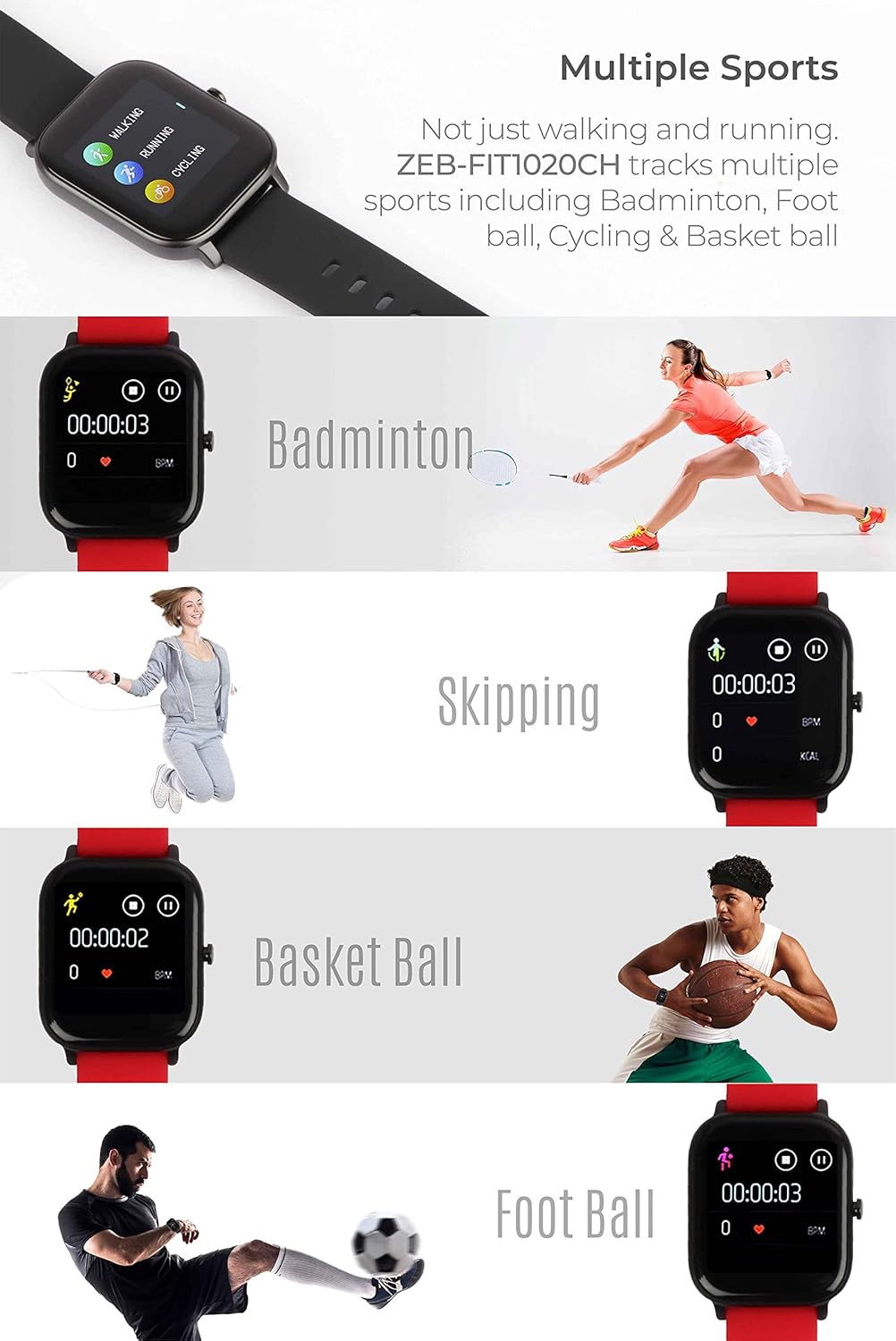 ZEBRONICS Zeb FIT1020CH Personalized Watch Faces